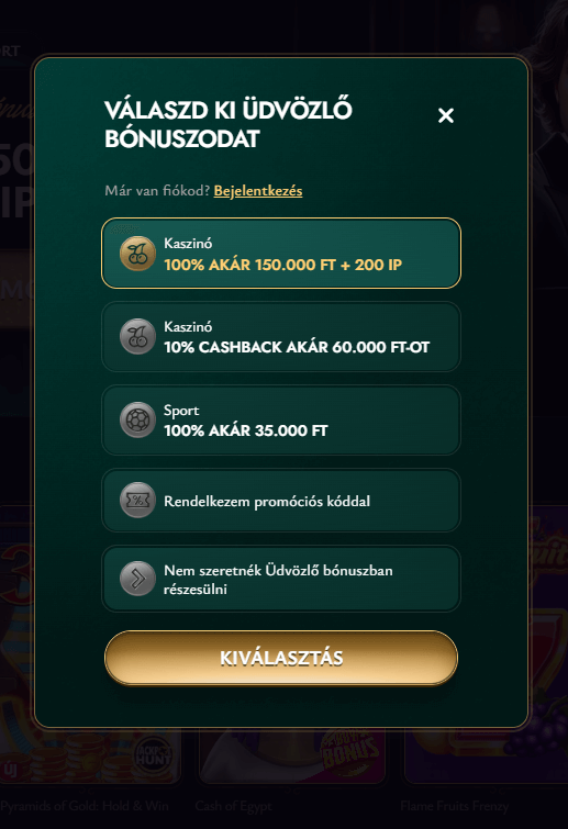 cashed regisztráció