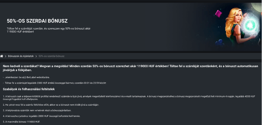 Betlabel Újratöltési bónusz