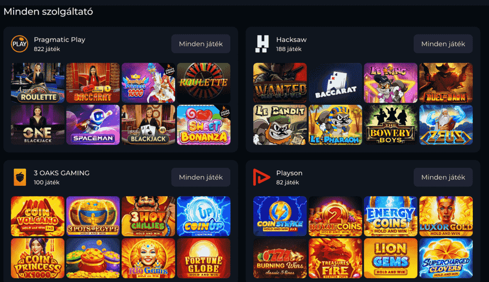 Szoftver szolgáltatók a Betico Casino