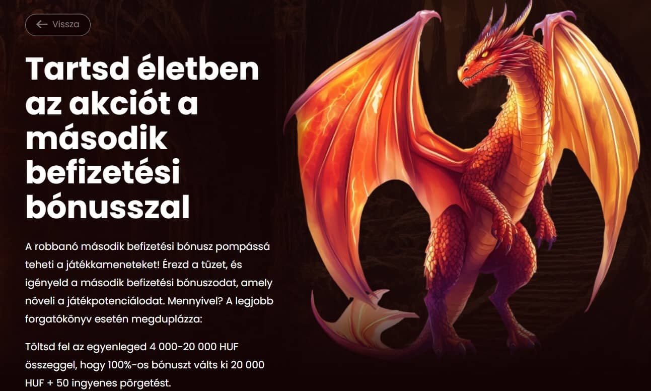 Általános Információk a Dragonslots Második Befizetési Bónuszról
