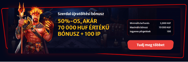 hellspin casino Szerdai újratöltési bónusz