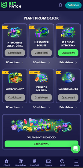 Betmatch bónuszok és promóciók