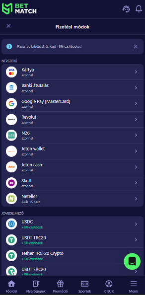 Casino Betmatch Befizetések