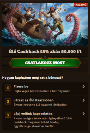 FatPirate Kaszinó Élő Cashback