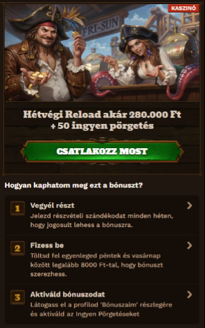 FatPirate Kaszinó Hétvégi Reload