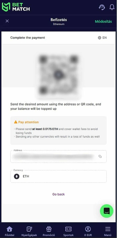 Kriptovaluták a Betmatch Win Kaszinóban