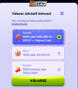 Spinbara Casino bónusz választék