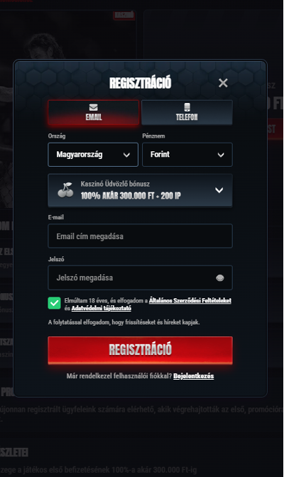 Regisztráció és fiók létrehozása